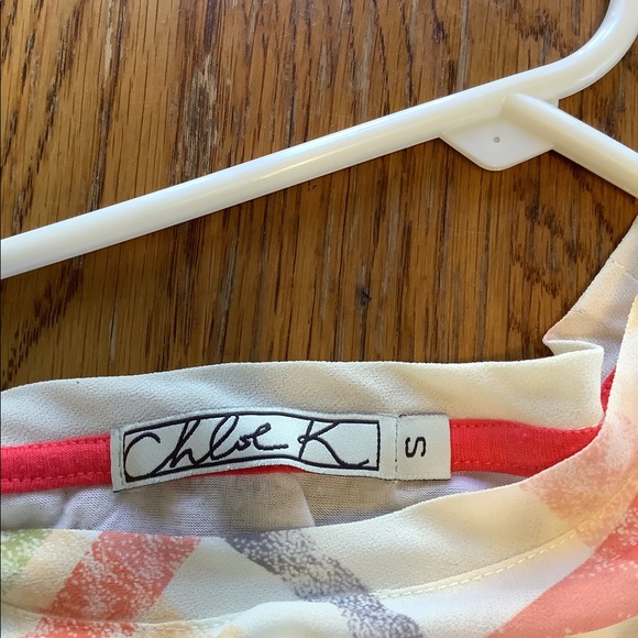Chloe K Sheer Sleeveless Summer Top Colorful and Fun. Unique Size Small - Picture 4 of 6